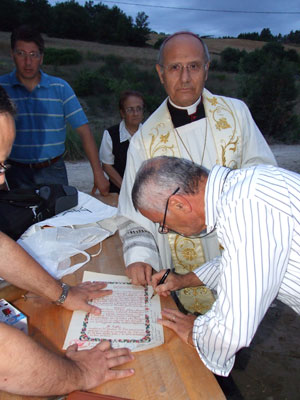 La posa della prima pietra della chiesa dedicata a San Casto
