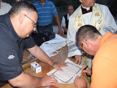 La posa della prima pietra della chiesa dedicata a San Casto