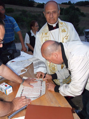 La posa della prima pietra della chiesa dedicata a San Casto