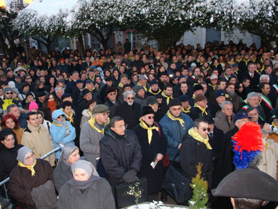 La grande presenza di fedeli in Trivento, nonostante l’abbondante nevicata