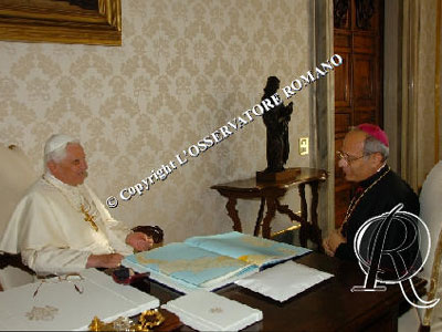Il Santo Padre a colloquio con il Vescovo Scotti