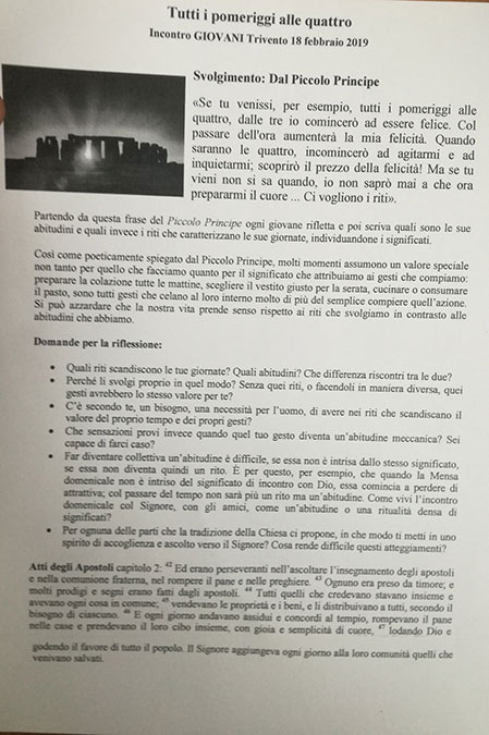 Incontro diocesano dei Giovani del 18 febbraio