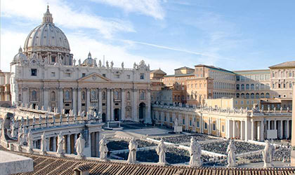 Una foto della basilica di San Pietro a Roma