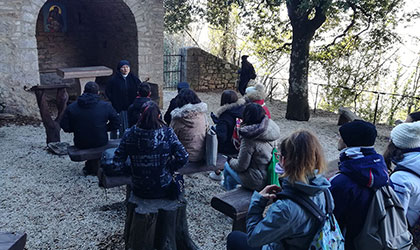 Una foto dei ragazzi che hanno partecipato al campo vocazionale ad Assisi