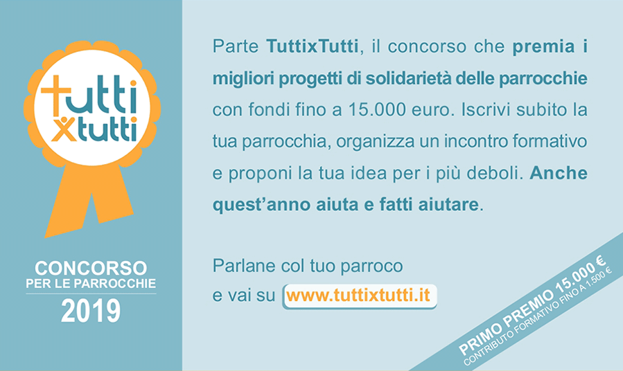 Al via TuttixTutti, il concorso nazionale rivolto alle parrocchie