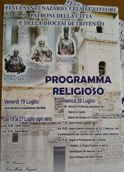 Il programma della Festa di San Nazario 2019