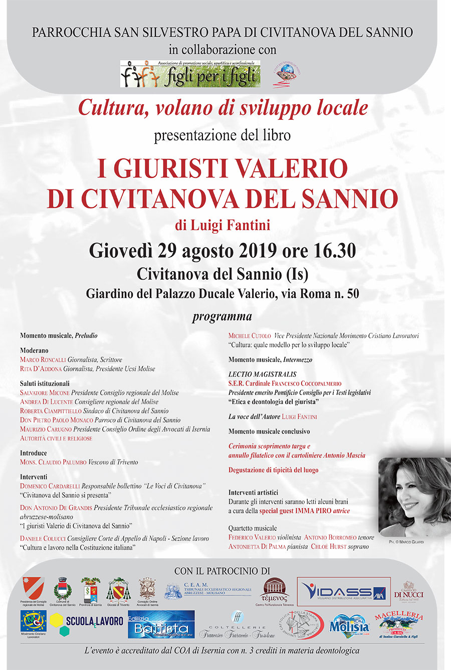 la locandina della presentazione del libro I GIURISTI VALERIO DI CIVITANOVA DEL SANNIO di Luigi Fantini