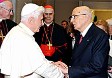 Il saluto del Capo dello Stato al Papa per il quinto anniversario di pontificato