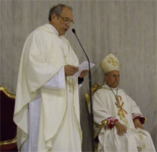 Le parole del parroco a conclusione della cerimonia di inaugurazione della chiesa di San Casto