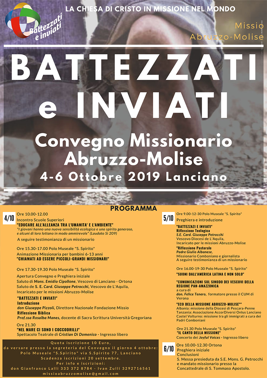 La locandina Convegno Missionario Regionale - Lanciano ottobre 2019
