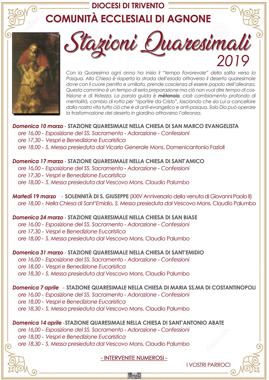 la locandina degli incontri di Agnone