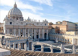 Una foto della basilica di San Pietro a Roma