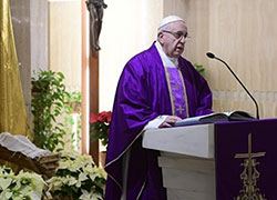 Una foto di Papa Francesco durante la celebrazione dell'Eucarestia